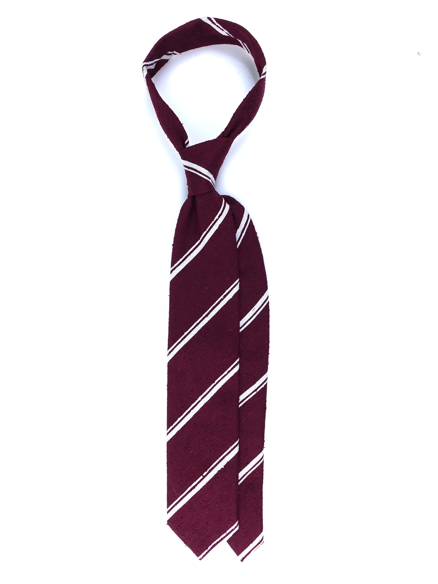 Cravatta 3 Pieghe bordeaux BIRTO Seta shantung