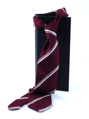 Cravatta 3 Pieghe bordeaux BIRTO Seta shantung