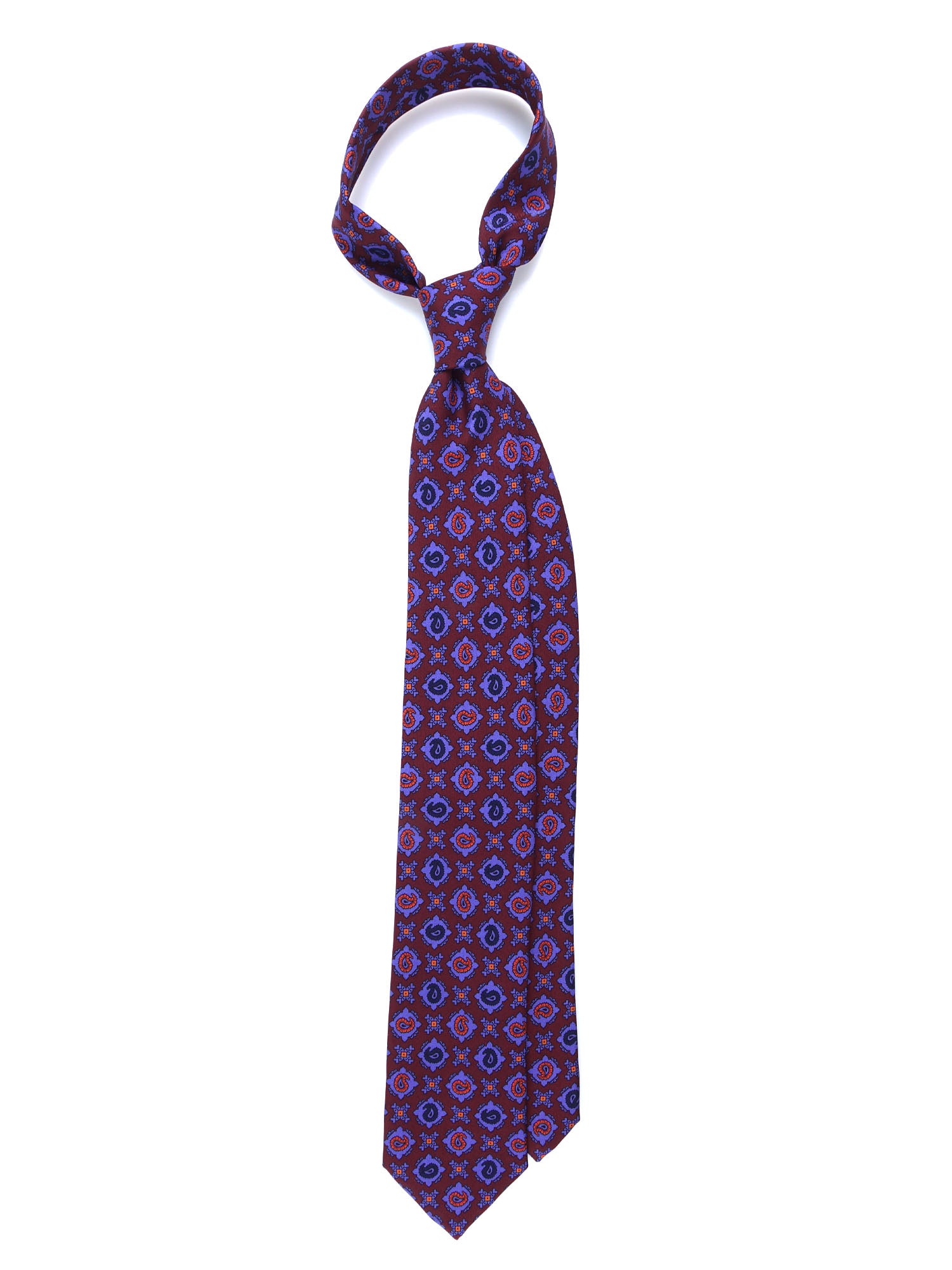 AMANDA 3-Fold Bordeaux Tie in Madder Silk