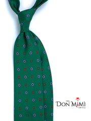 ESTELLA Green English Printed Silk 3 fold Necktie