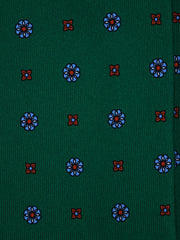 ESTELLA Green English Printed Silk 3 fold Necktie