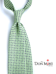 BELINDA Light Green English Printed Silk 3 fold Necktie
