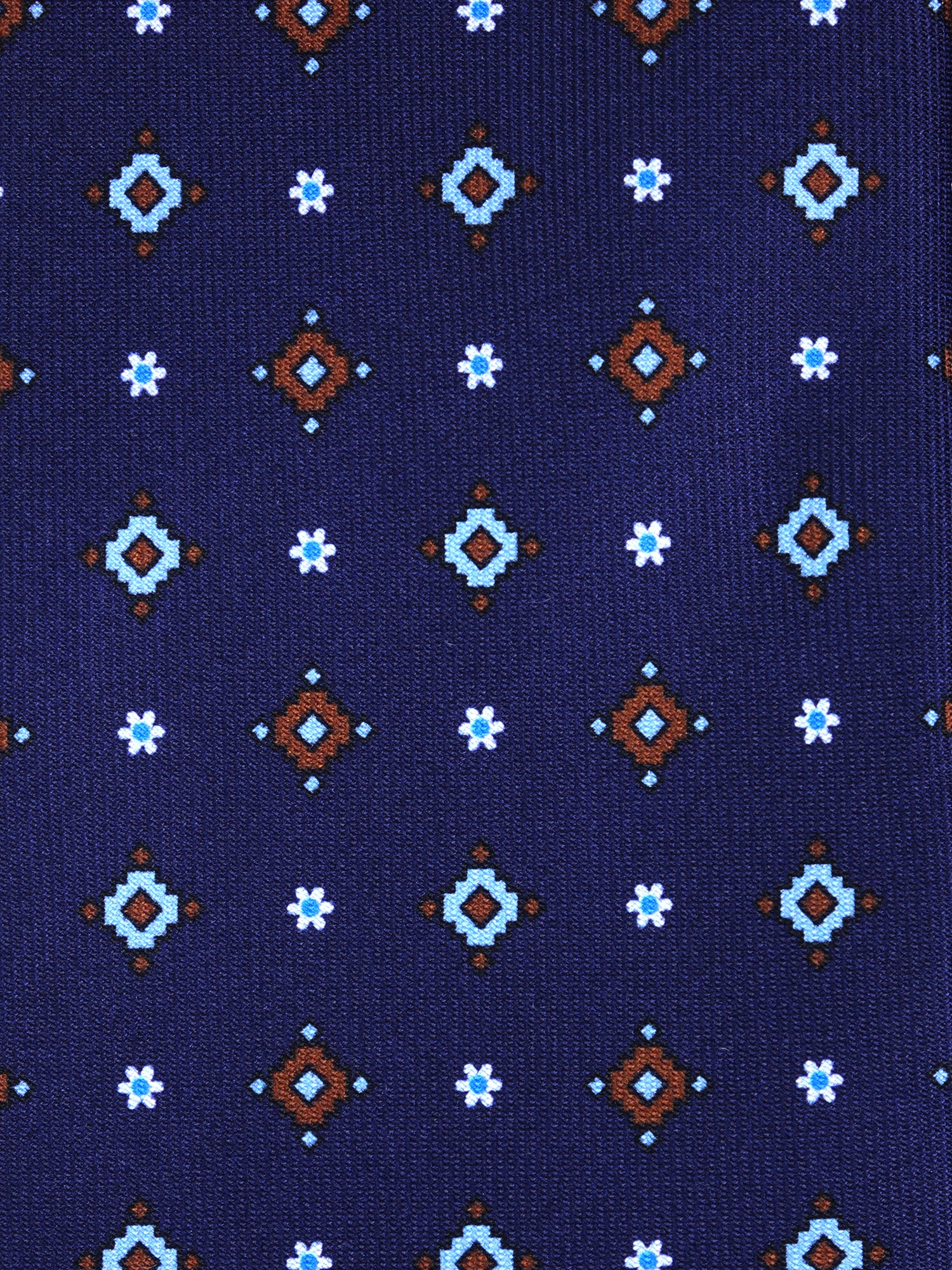 OLIMPIA Blue English Printed Silk 3 fold Necktie