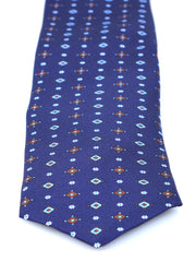 OLIMPIA Blue English Printed Silk 3 fold Necktie
