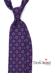 3 Fold Dark Blue Madder Silk Tie ESTELA