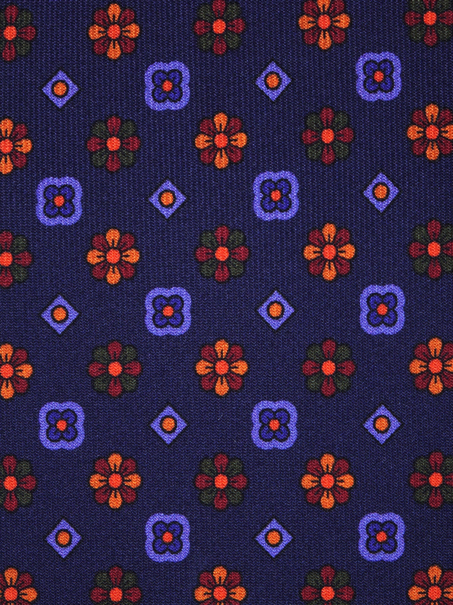 3 Fold Dark Blue Madder Silk Tie FIONA