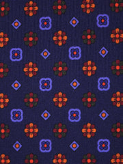 3 Fold Dark Blue Madder Silk Tie FIONA