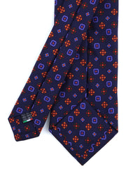 3 Fold Dark Blue Madder Silk Tie FIONA