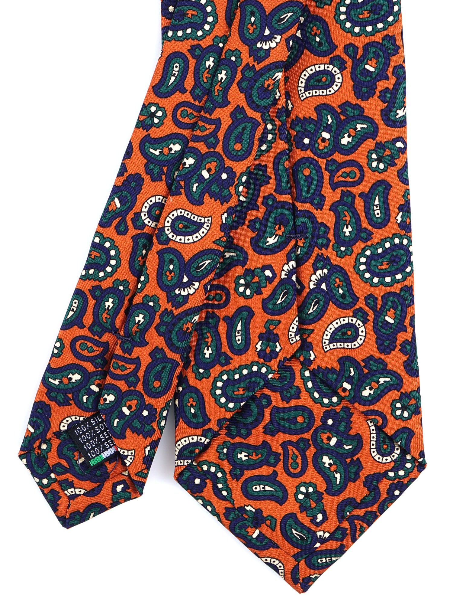 NADIR 3 Fold Orange Tie in Madder Silk