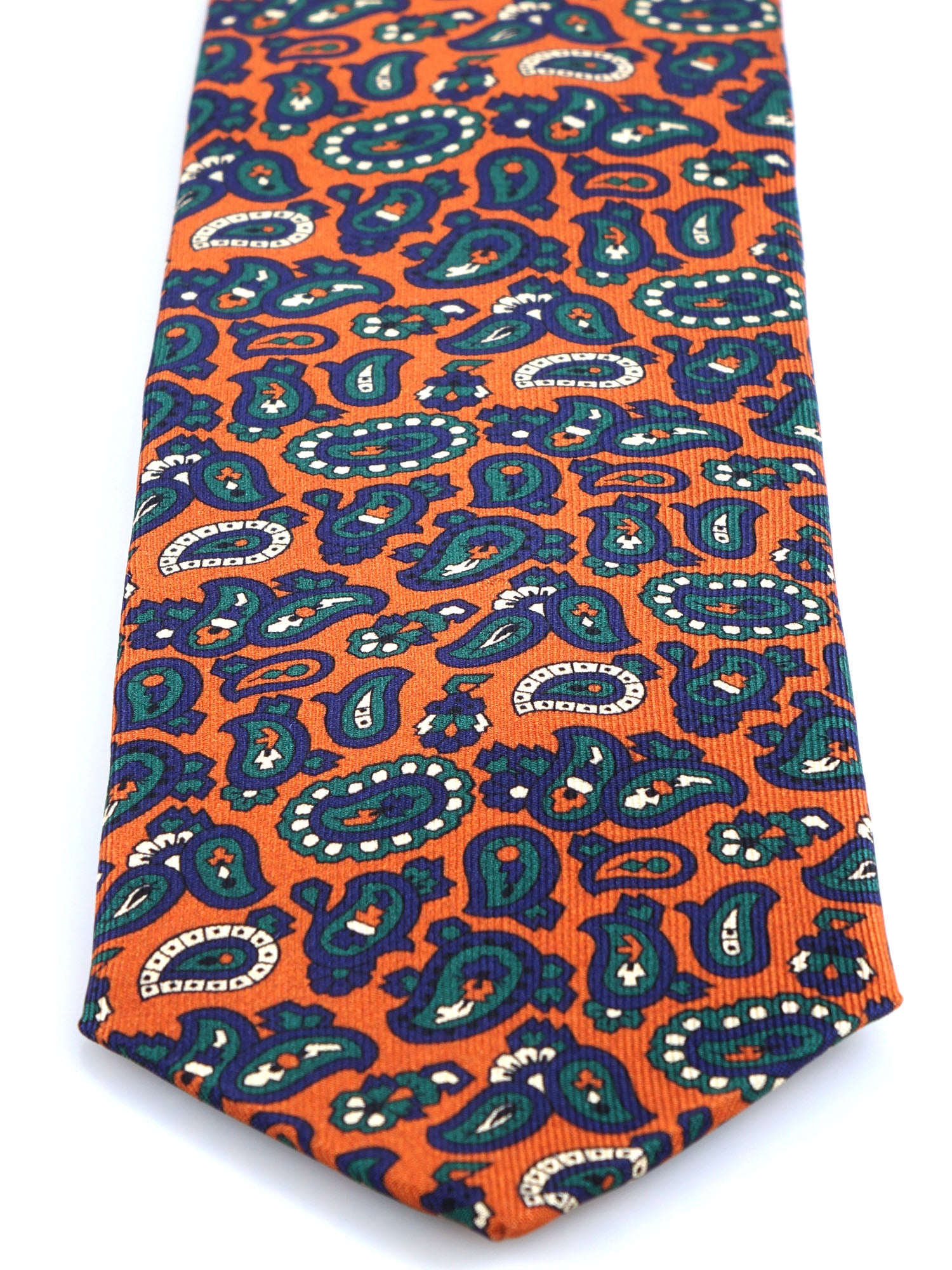 NADIR 3 Fold Orange Tie in Madder Silk