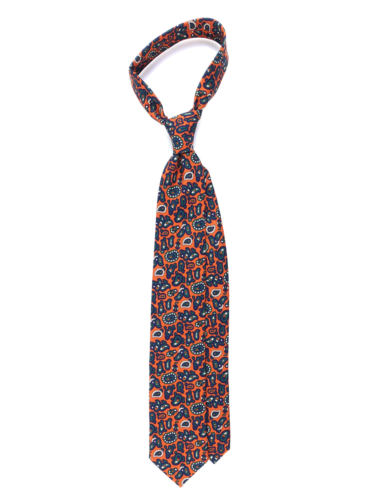NADIR 3 Fold Orange Tie in Madder Silk