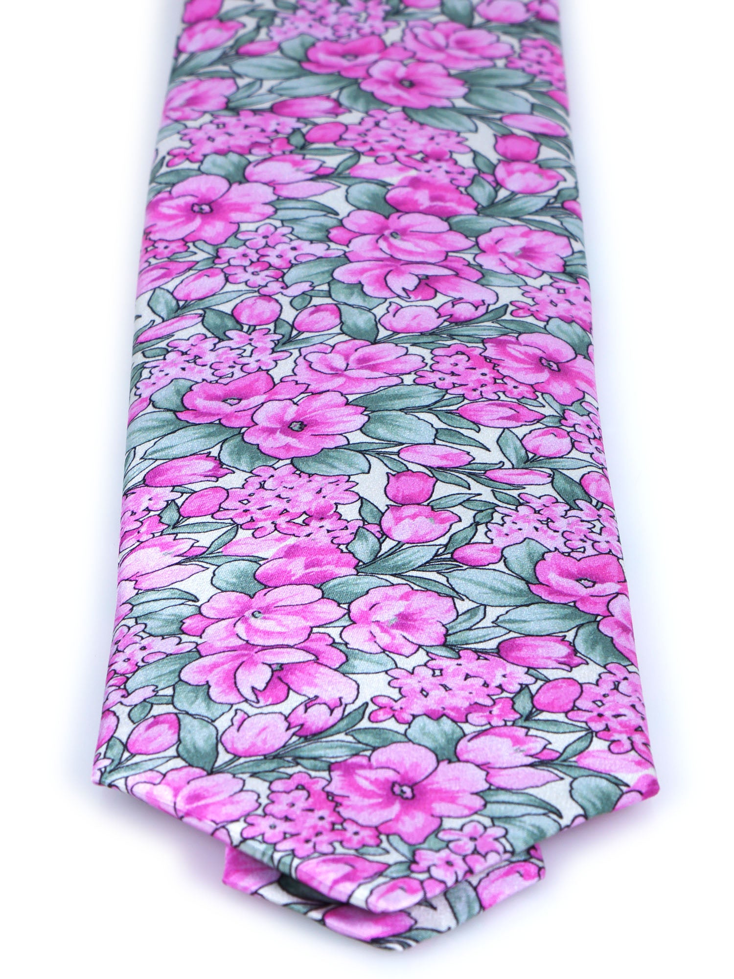 CHARME Pink satin silk 3 Fold Necktie 