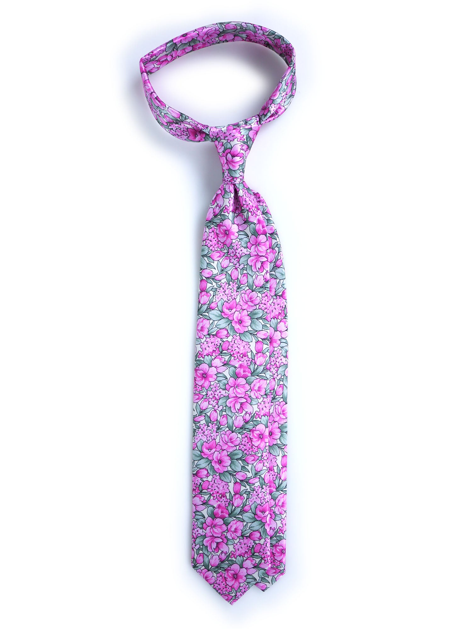 CHARME Pink satin silk 3 Fold Necktie 