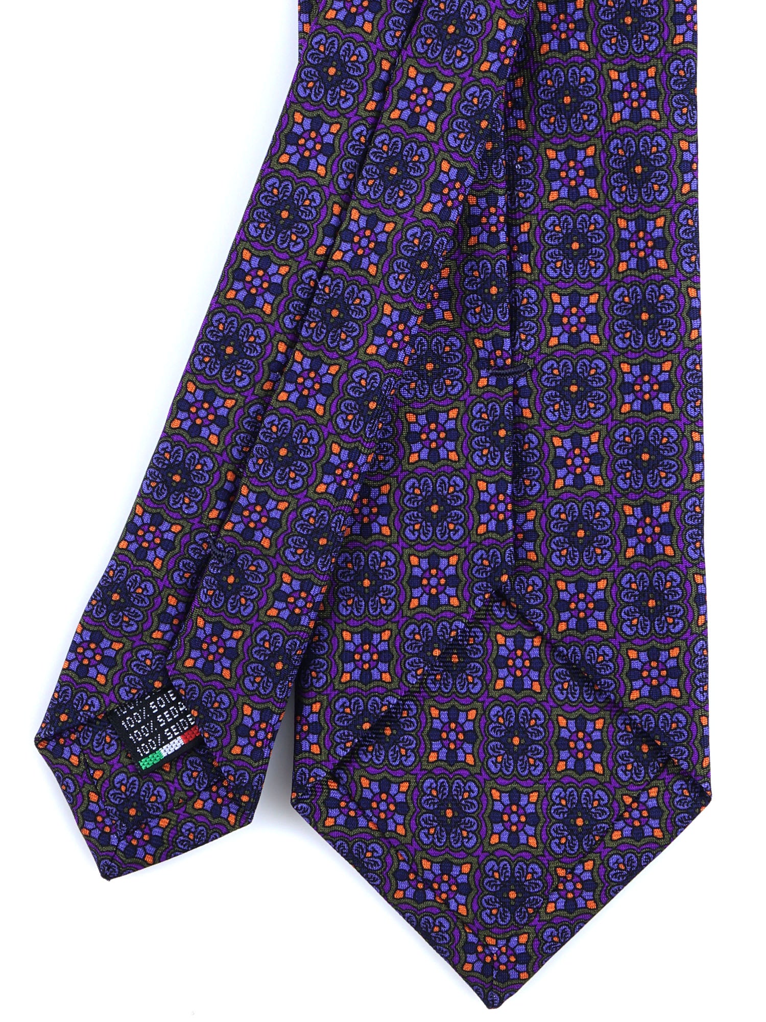 Cravatta 3 Pieghe viola in seta madder AZIZA
