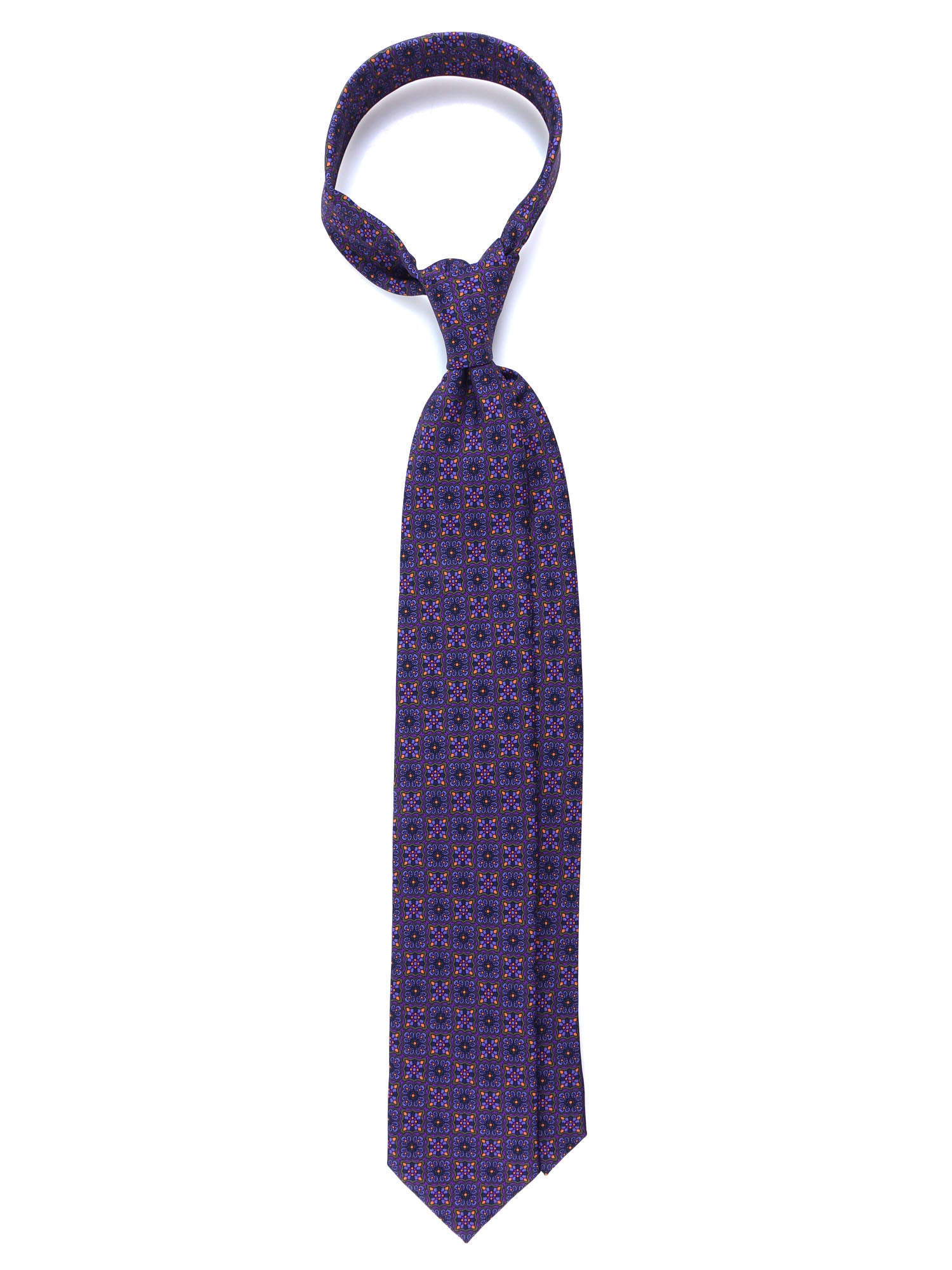 Cravatta 3 Pieghe viola in seta madder AZIZA