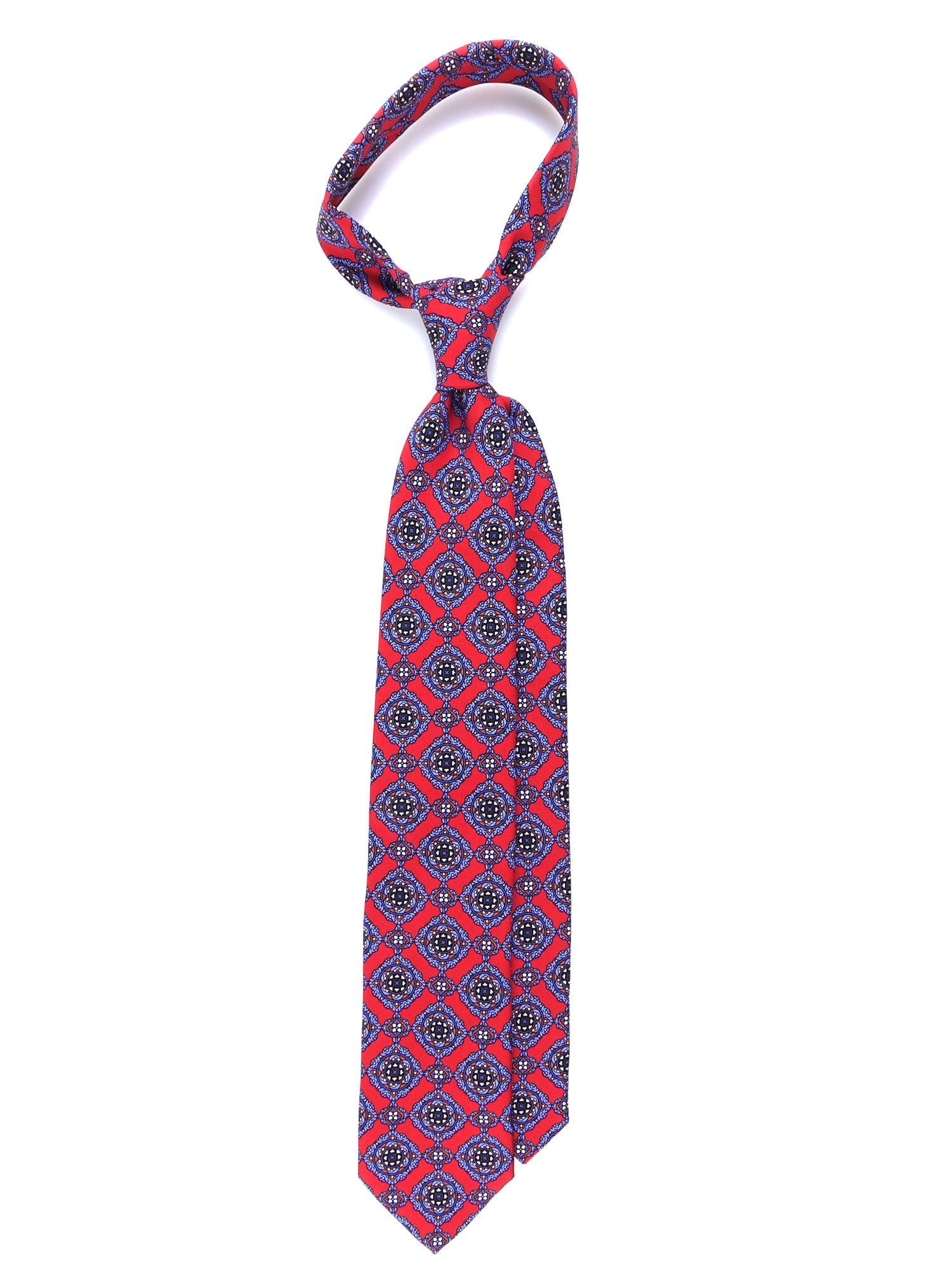 GILIAN Red Madder Silk 3 Fold Tie