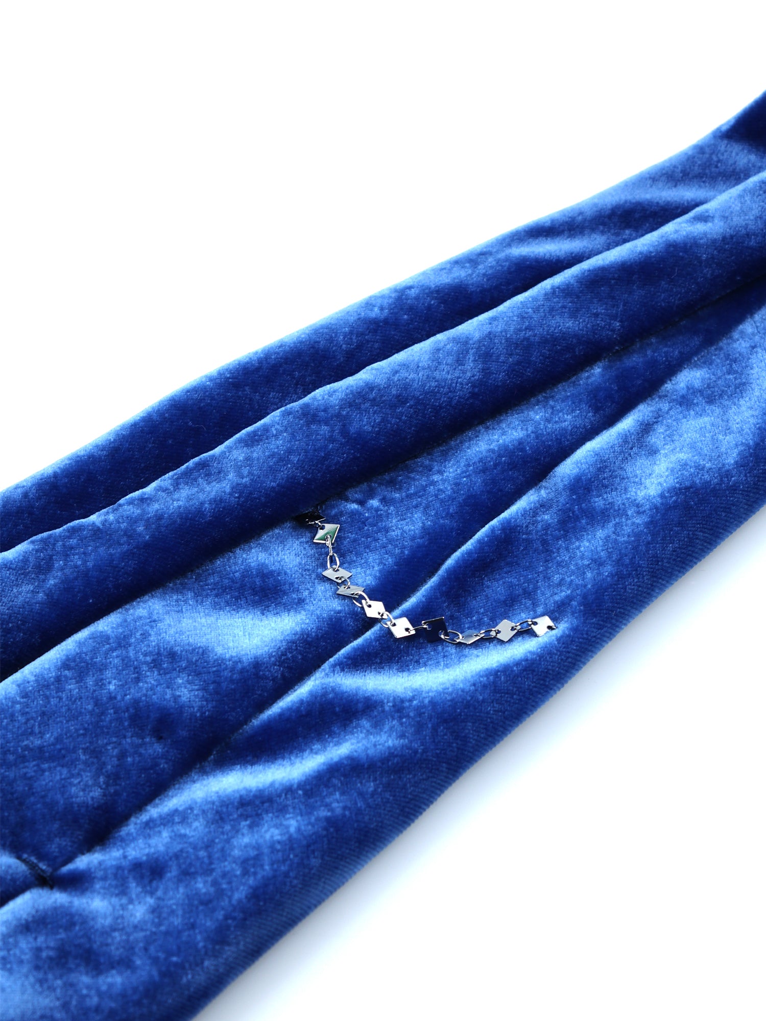 CONRAD Women's 3-fold tie in light blue silk and viscose velvet