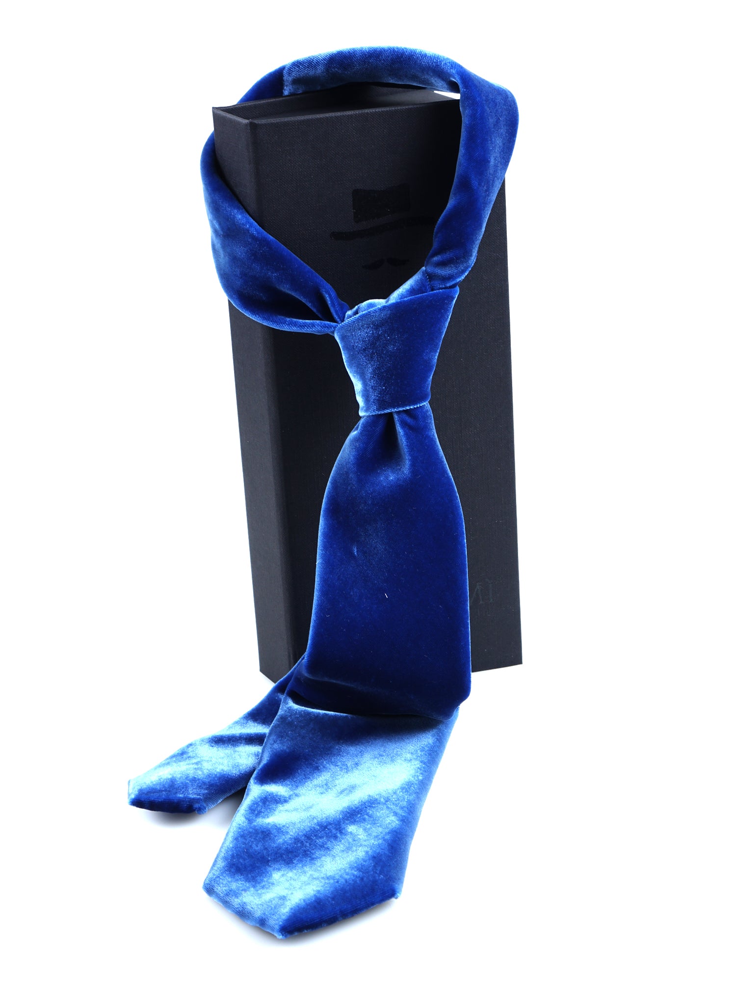 CONRAD Women's 3-fold tie in light blue silk and viscose velvet
