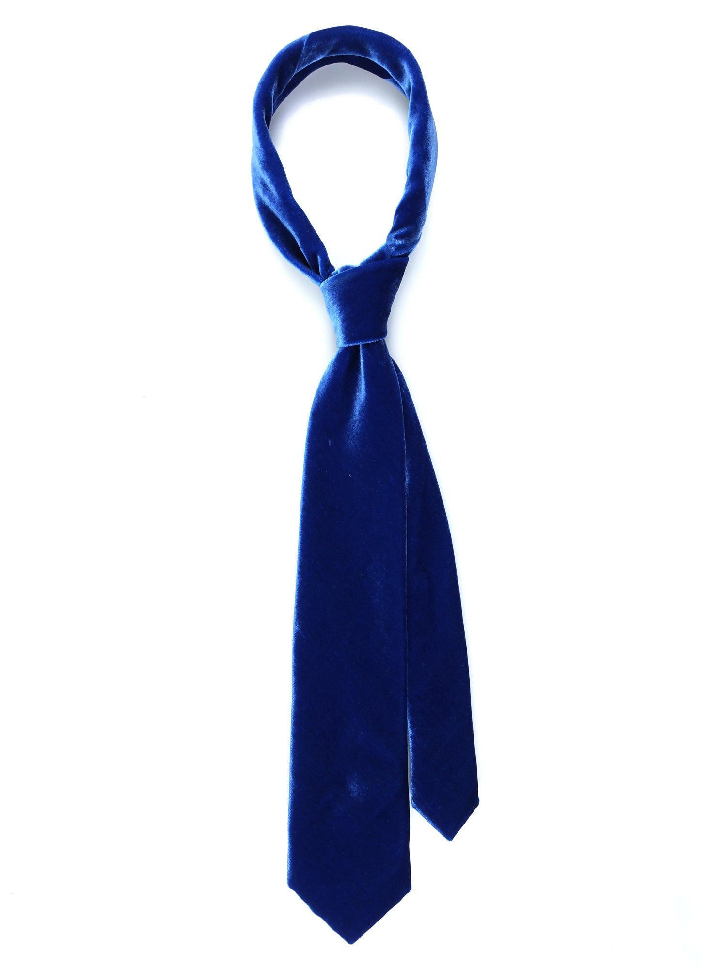 CONRAD Women's 3-fold tie in light blue silk and viscose velvet
