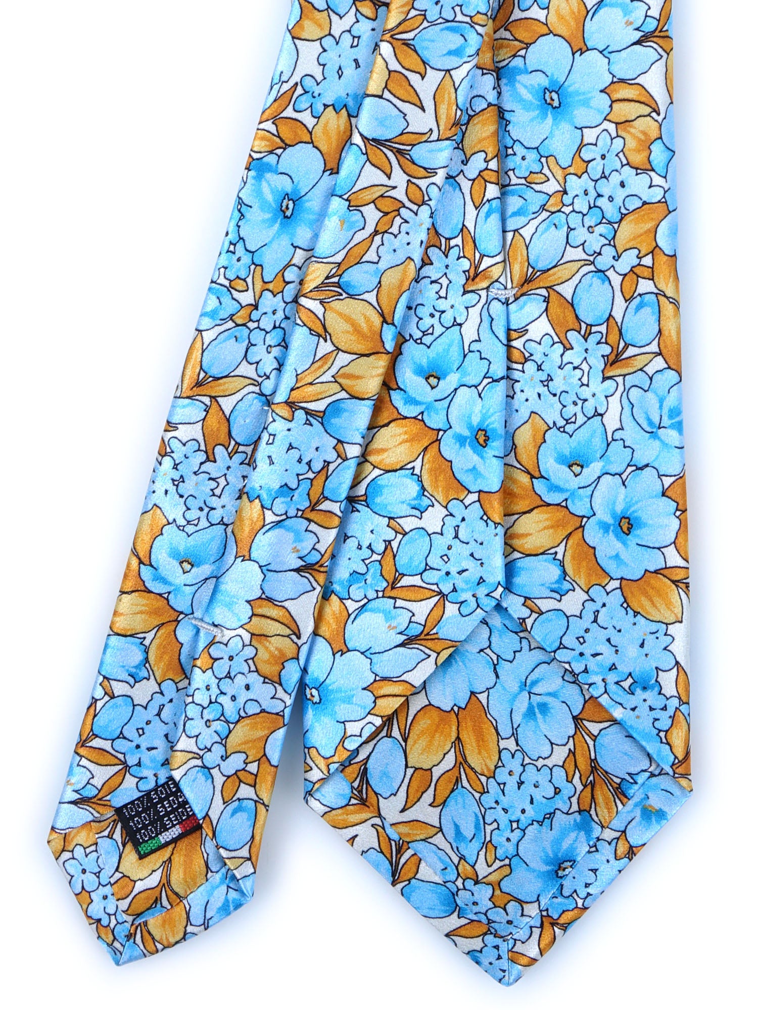 CHARME Skyblue satin silk 3 Fold Necktie 
