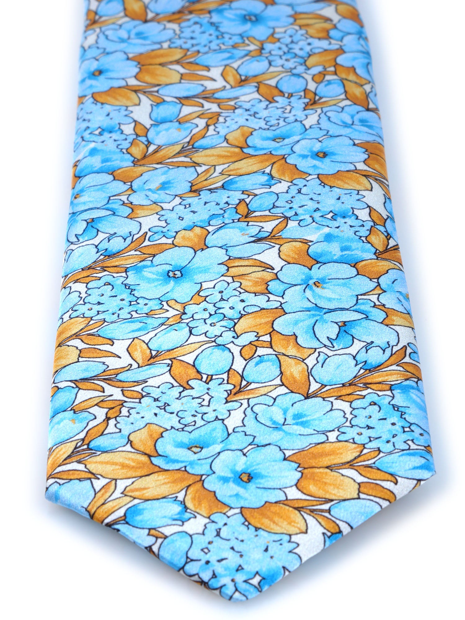 CHARME Skyblue satin silk 3 Fold Necktie 