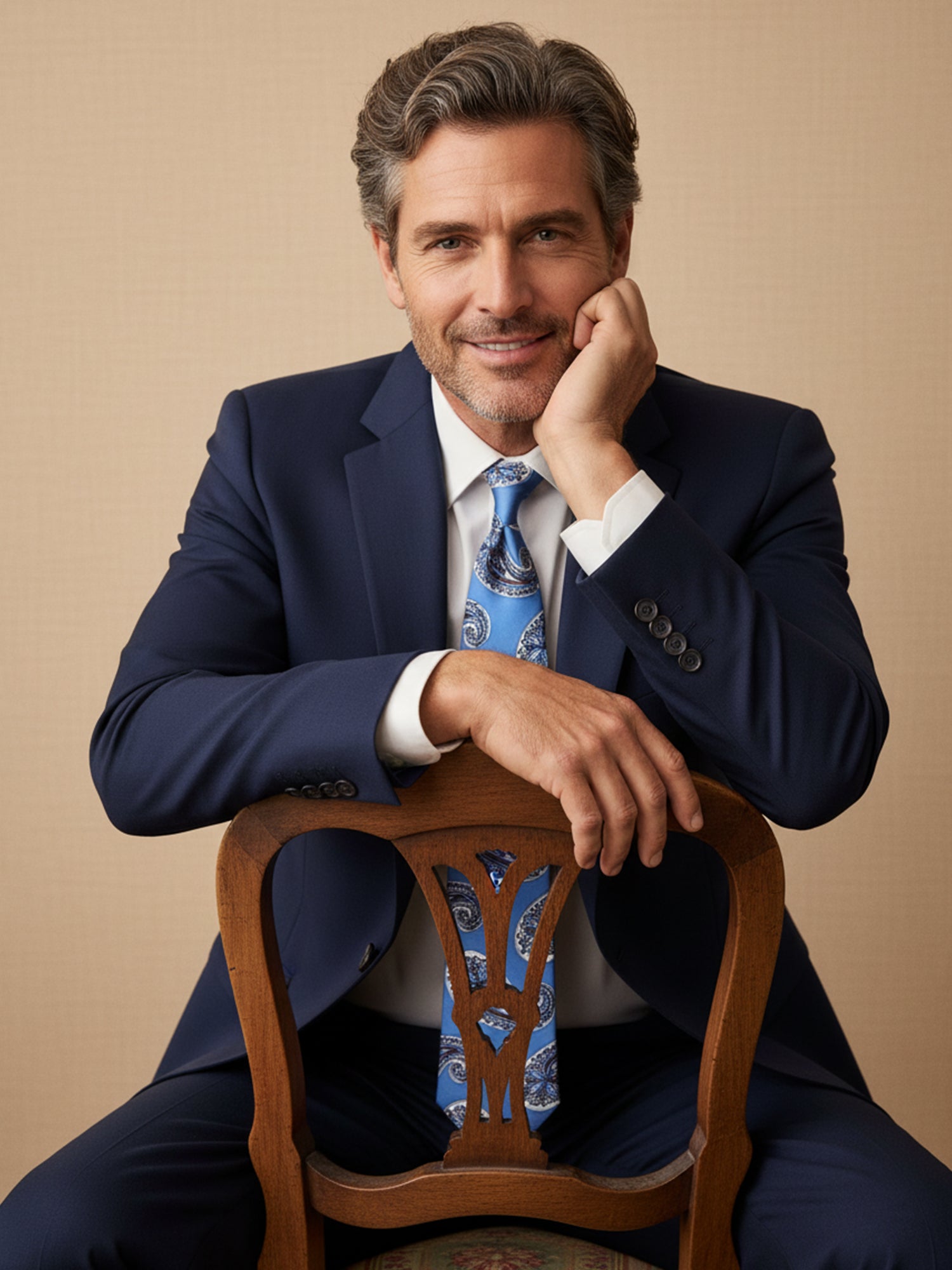 Cravatta turchese 3 Pieghe WONDER in seta stampata inglese