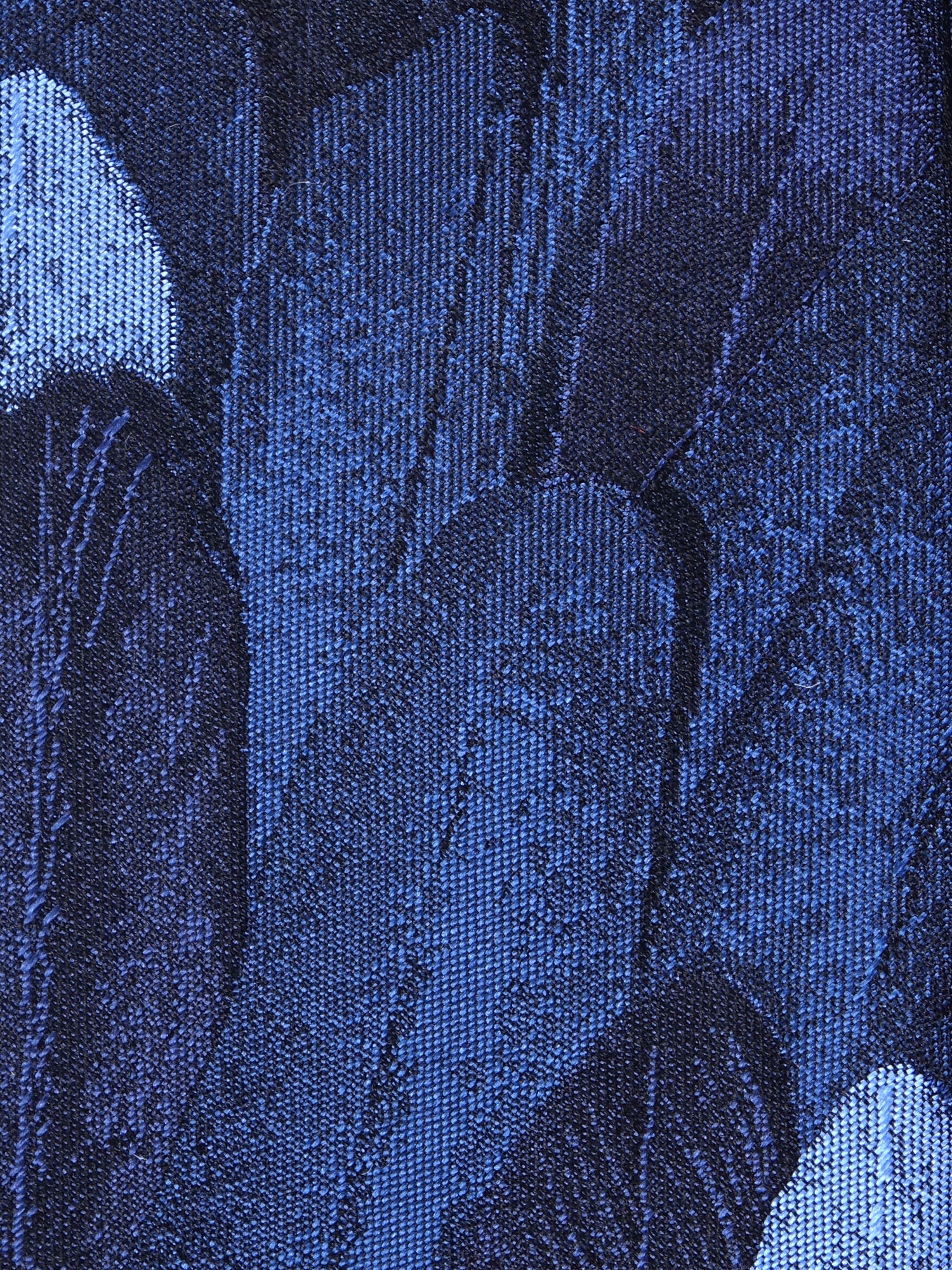 Cravatta 3 pieghe blu in seta jacquard PIUME