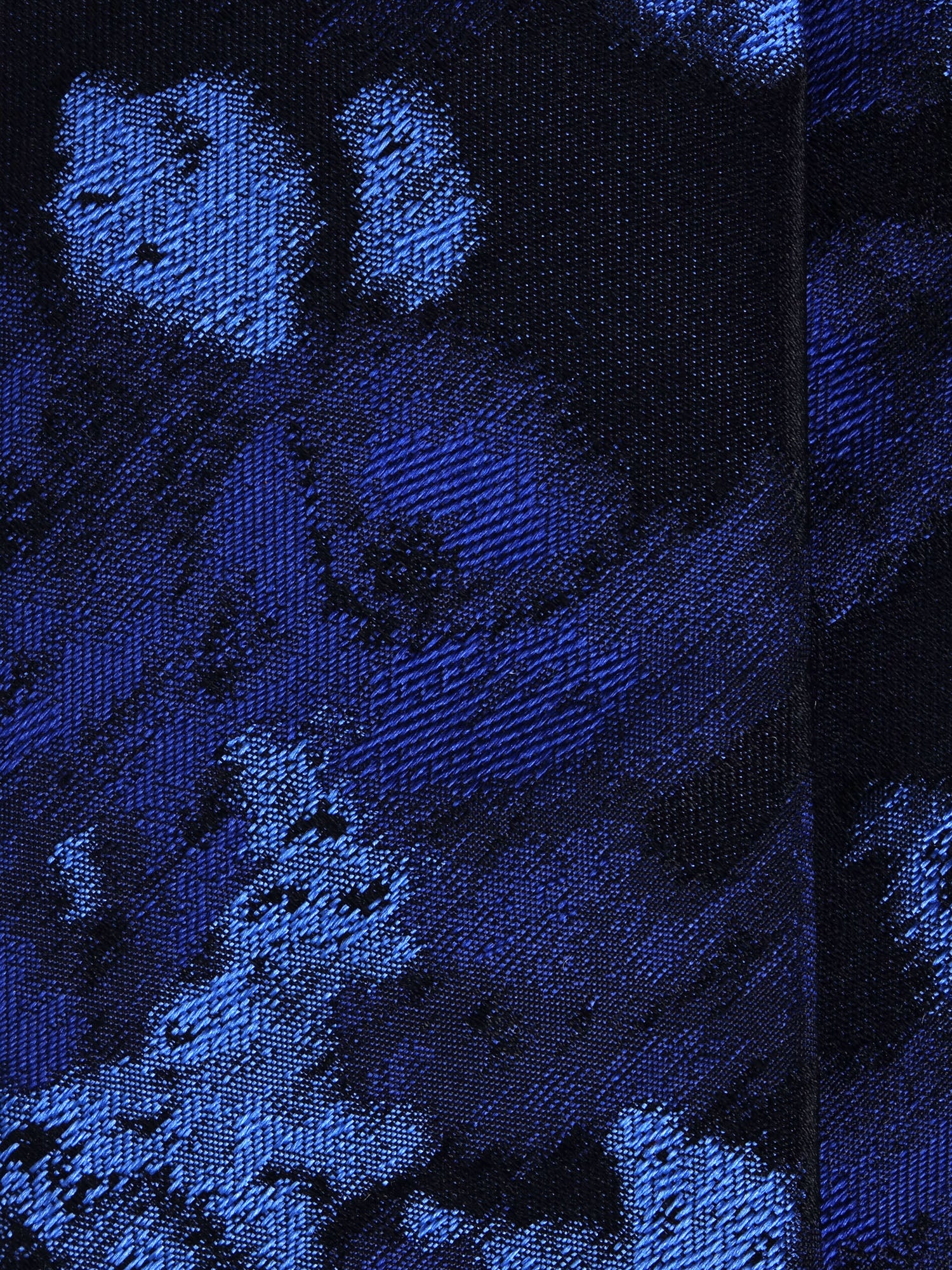 3-fold blue jacquard silk tie FRANCE