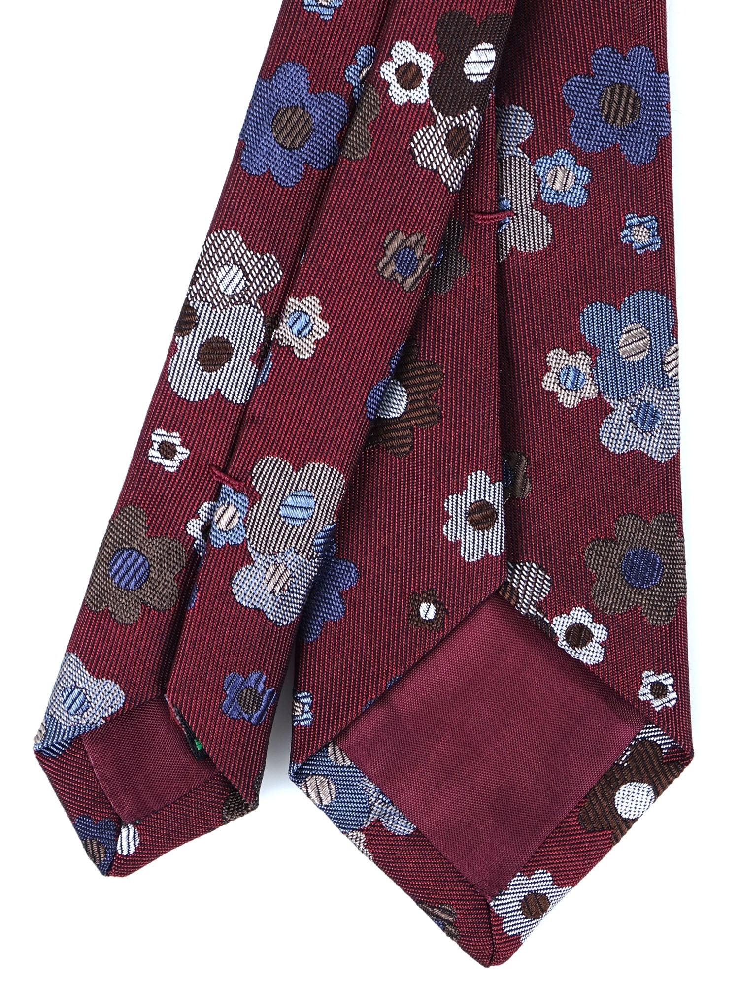 Cravatta 3 pieghe bordeaux in seta jacquard VERNA