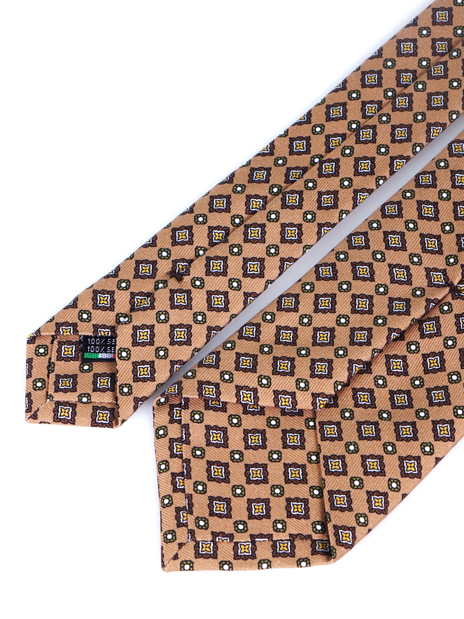 Cravatta beige 3 Pieghe MANTOVA in seta madder italiana