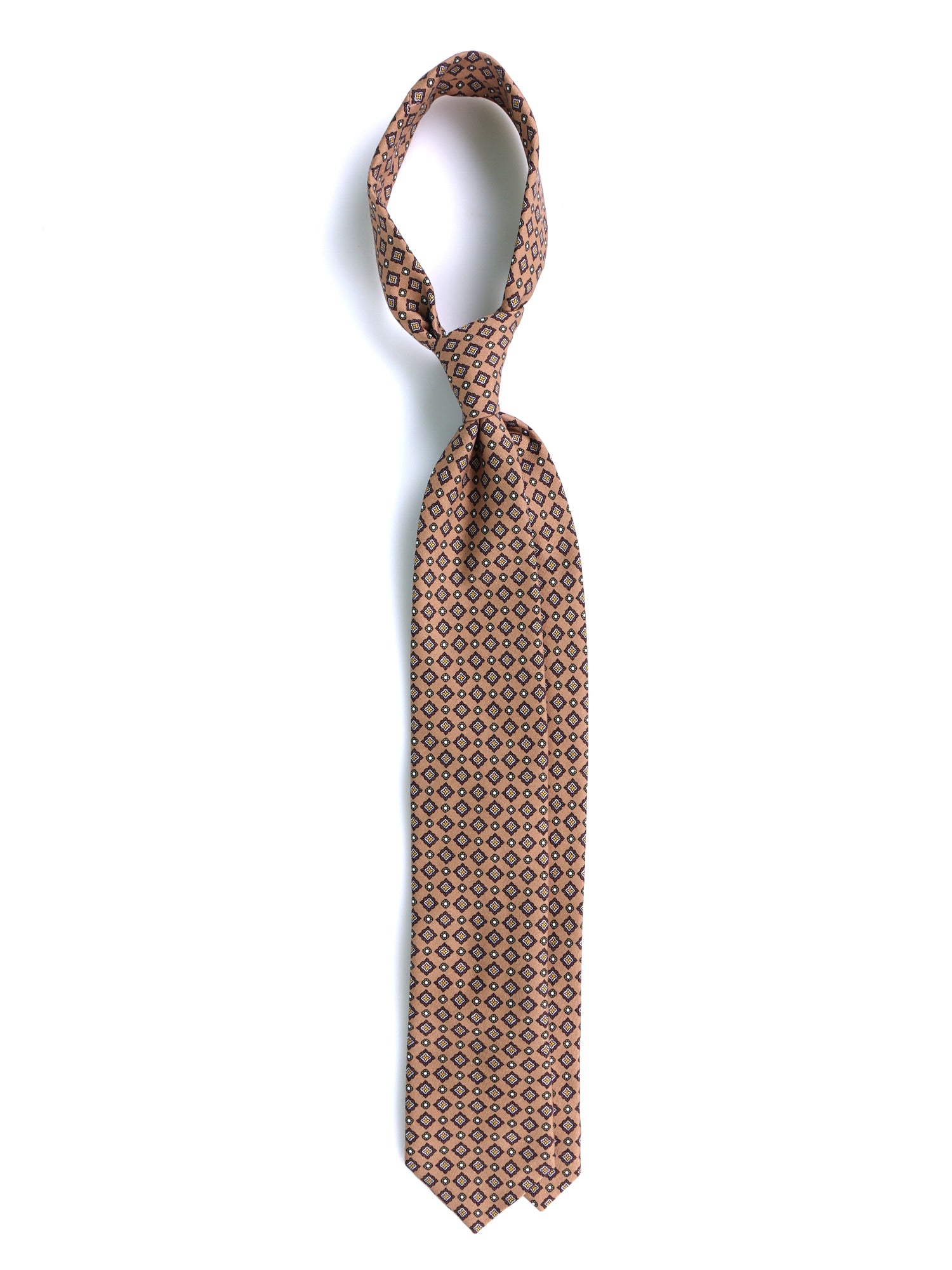 Cravatta beige 3 Pieghe MANTOVA in seta madder italiana