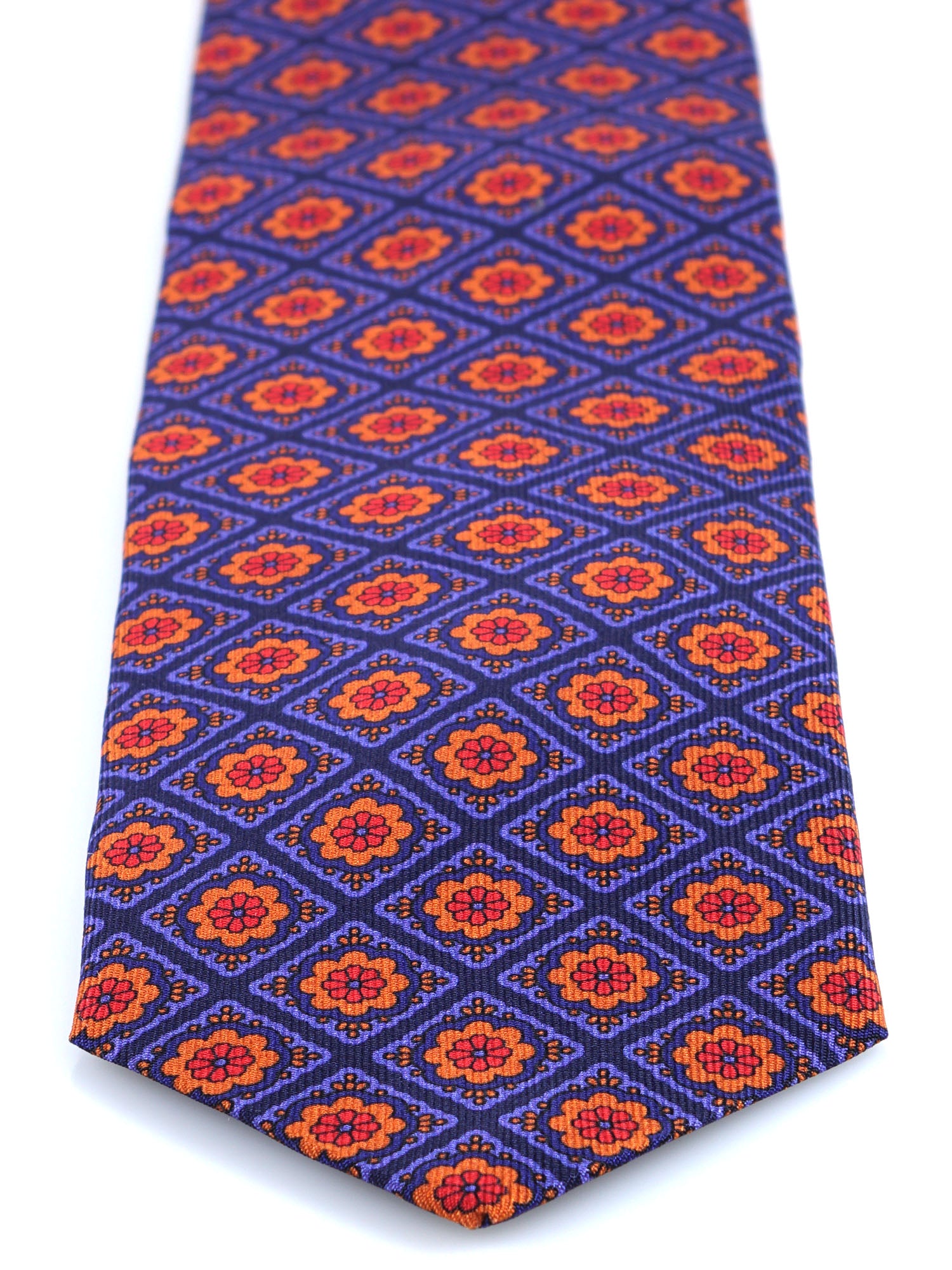 DASTINY blue 3-fold tie in madder silk