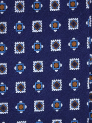Cravatta blu sartoriale sfoderata GIUSY in lino/seta