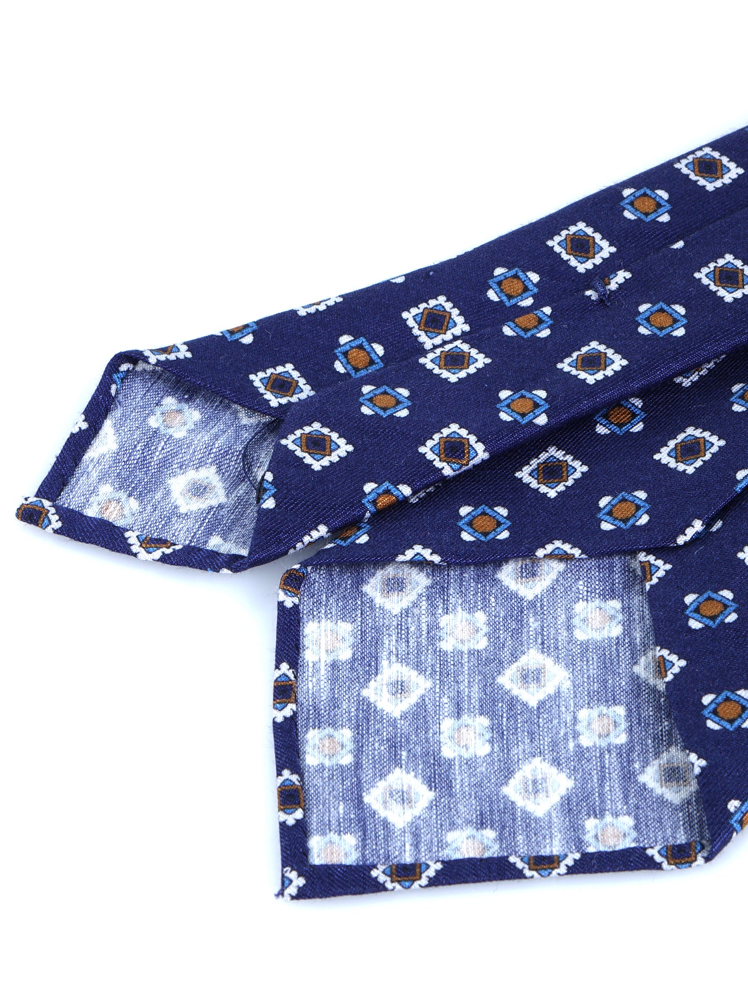 Cravatta blu sartoriale sfoderata GIUSY in lino/seta