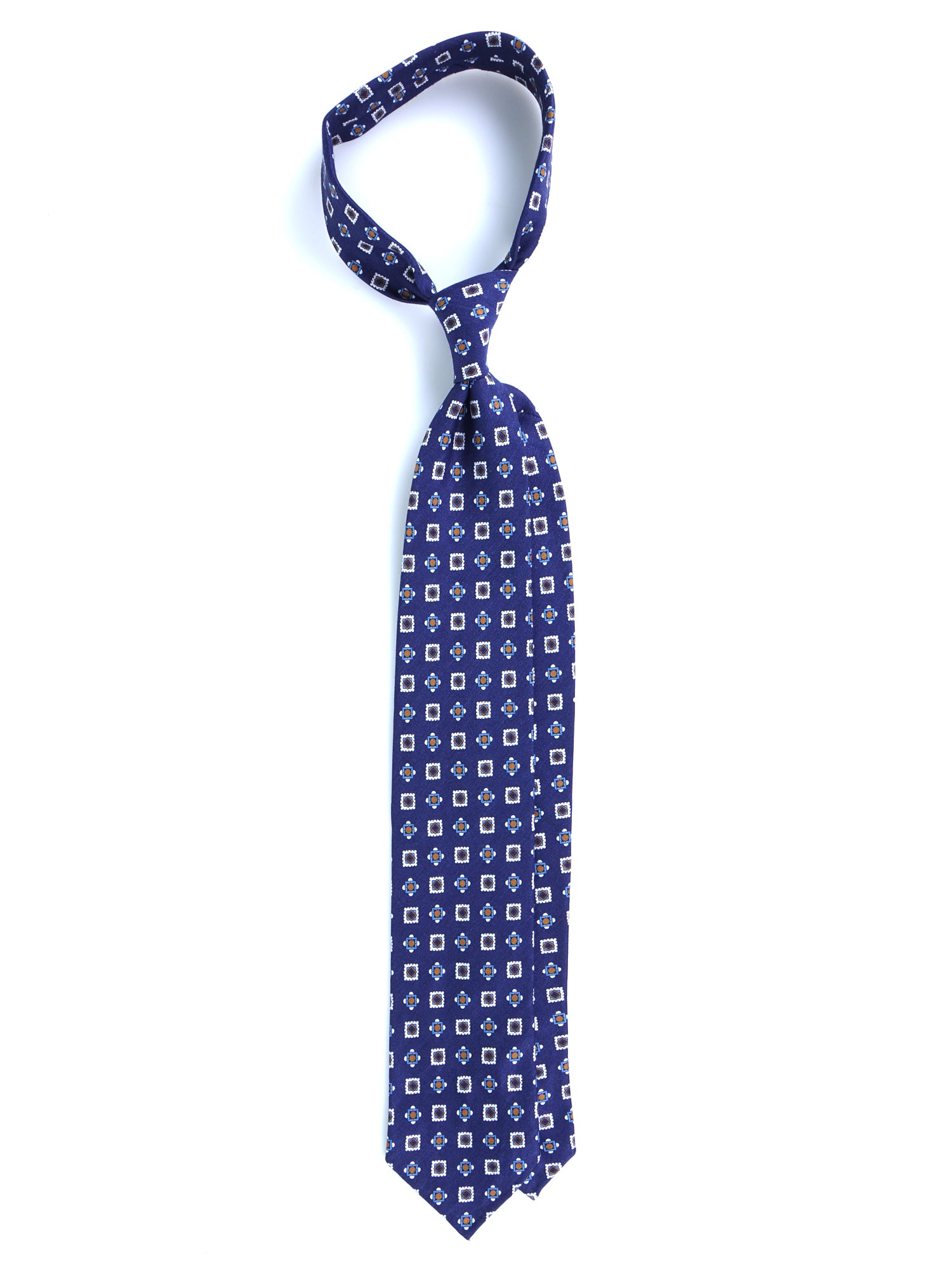 Cravatta blu sartoriale sfoderata GIUSY in lino/seta