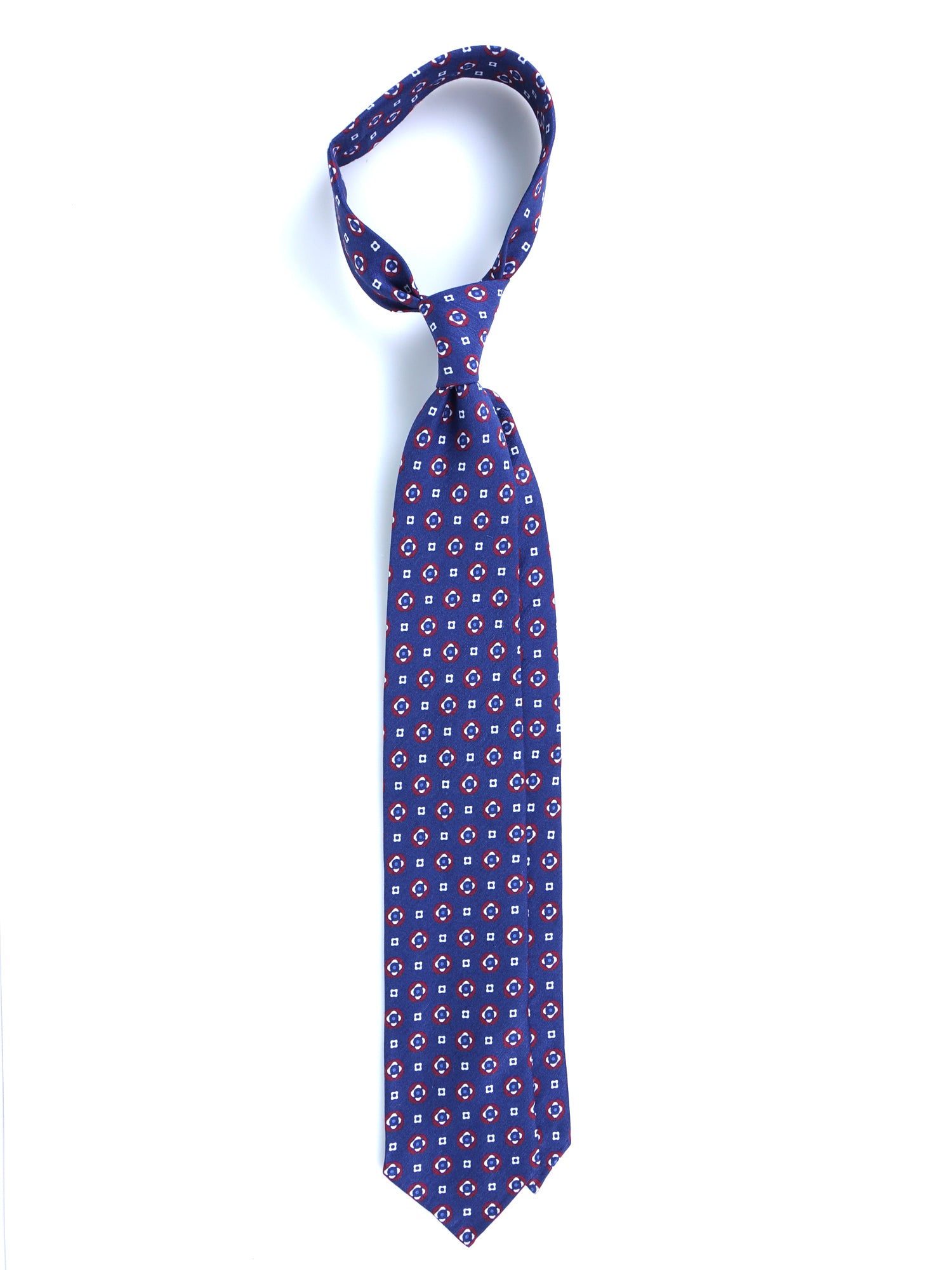 Cravatta blu sartoriale sfoderata GEMINA in lino/seta