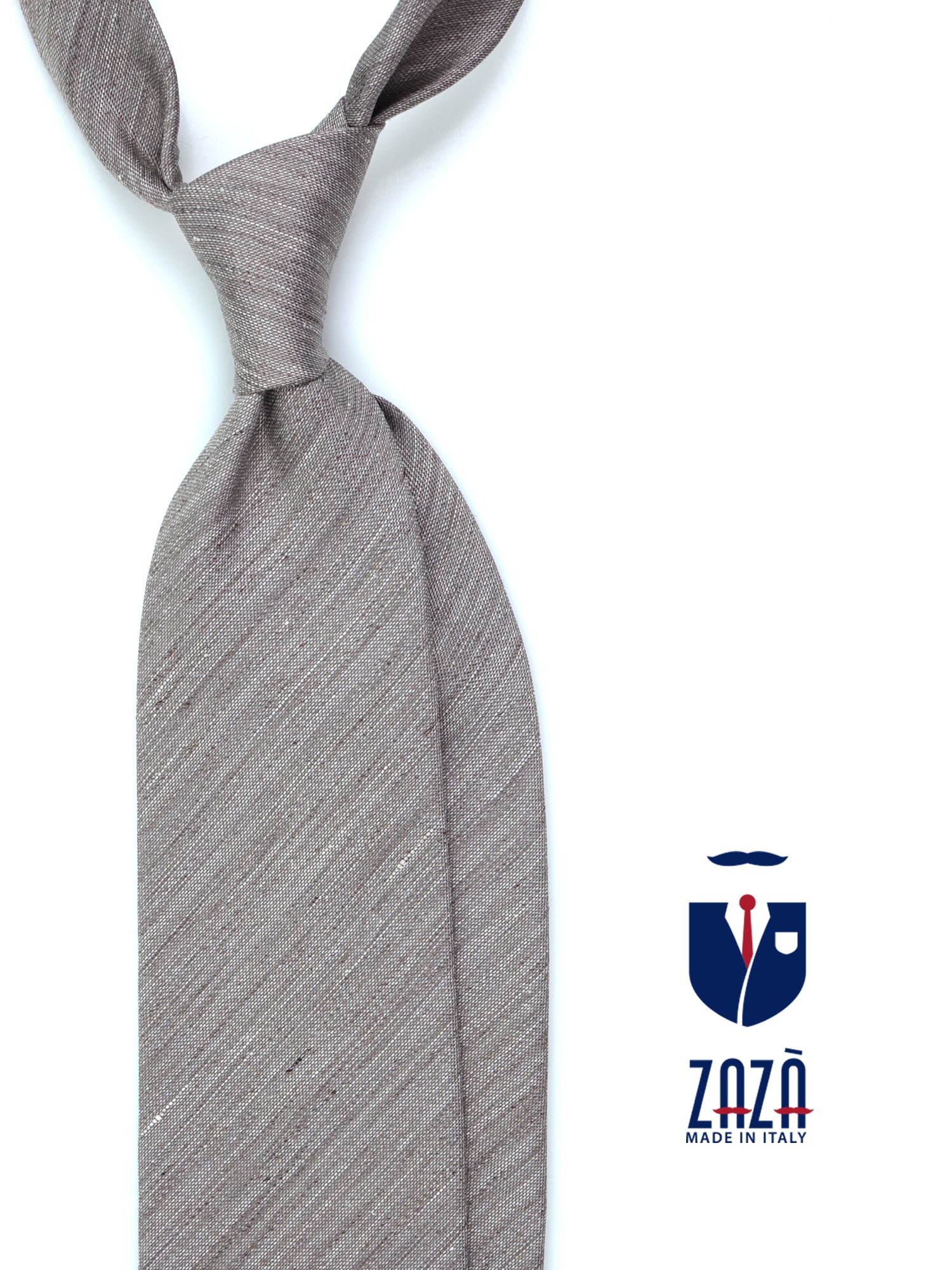 Cravatta beige sartoriale sfoderata DAFNE in lino/seta