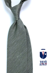 Cravatta verde sartoriale sfoderata DAFNE in lino/seta