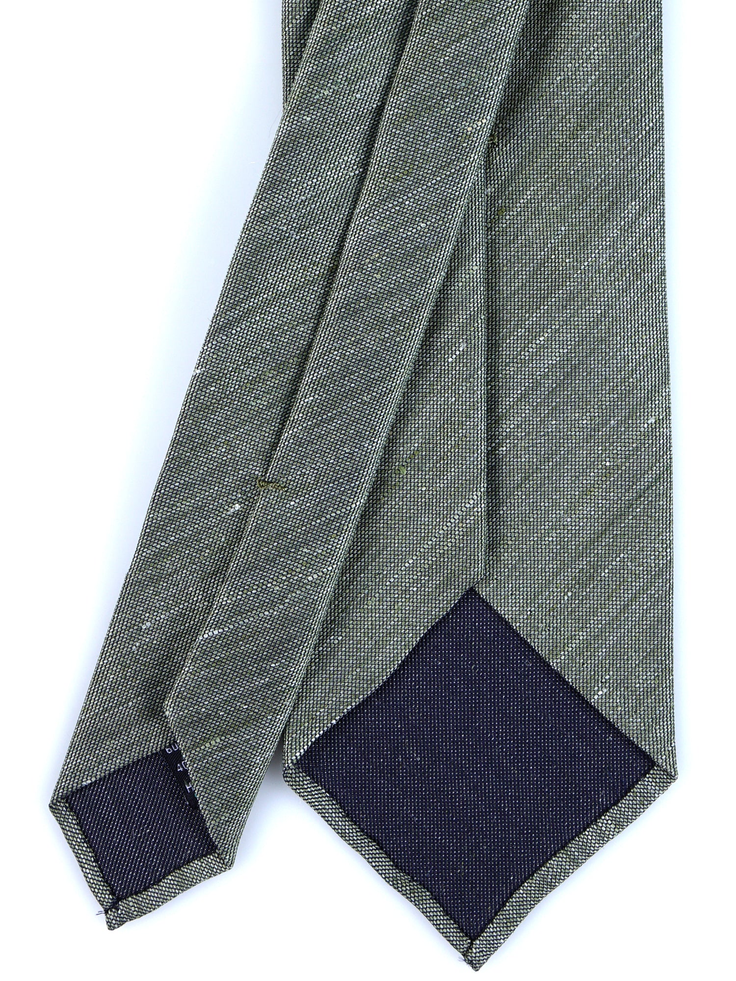 Cravatta verde sartoriale sfoderata DAFNE in lino/seta
