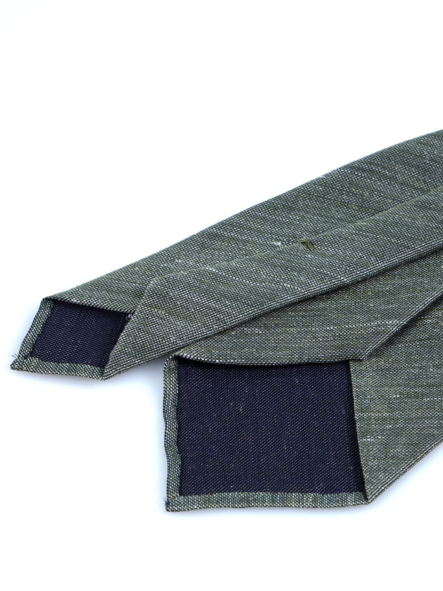 Cravatta verde sartoriale sfoderata DAFNE in lino/seta