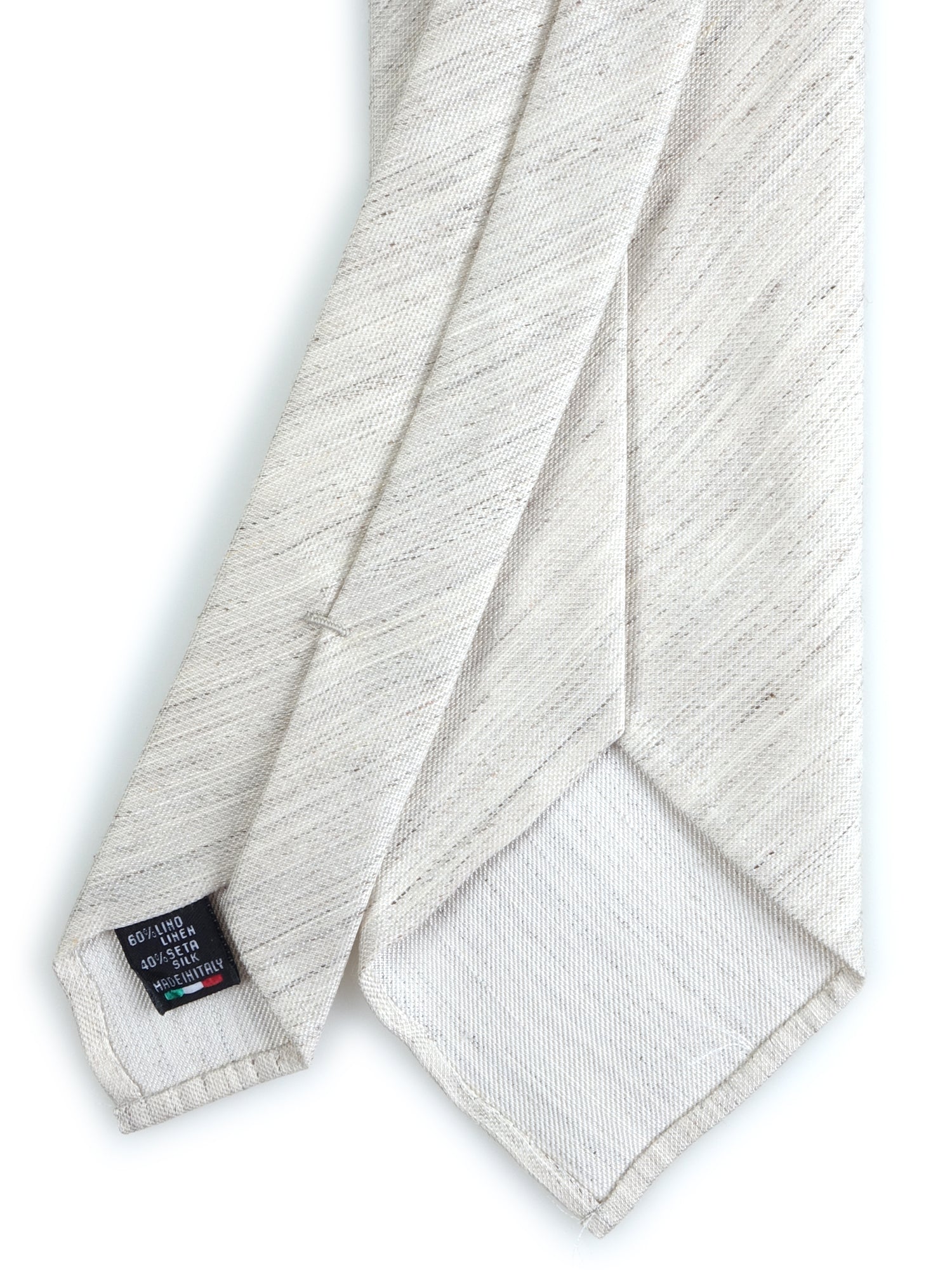 Cravatta avorio sartoriale sfoderata DAFNE in lino/seta