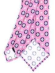 Cravatta rosa sartoriale sfoderata GEMINA in lino/seta