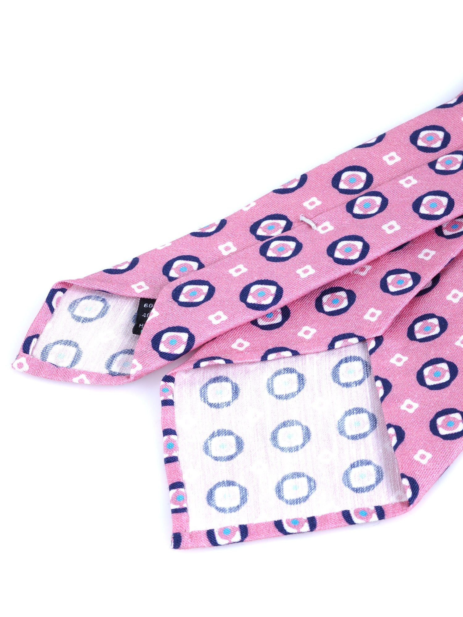 Cravatta rosa sartoriale sfoderata GEMINA in lino/seta
