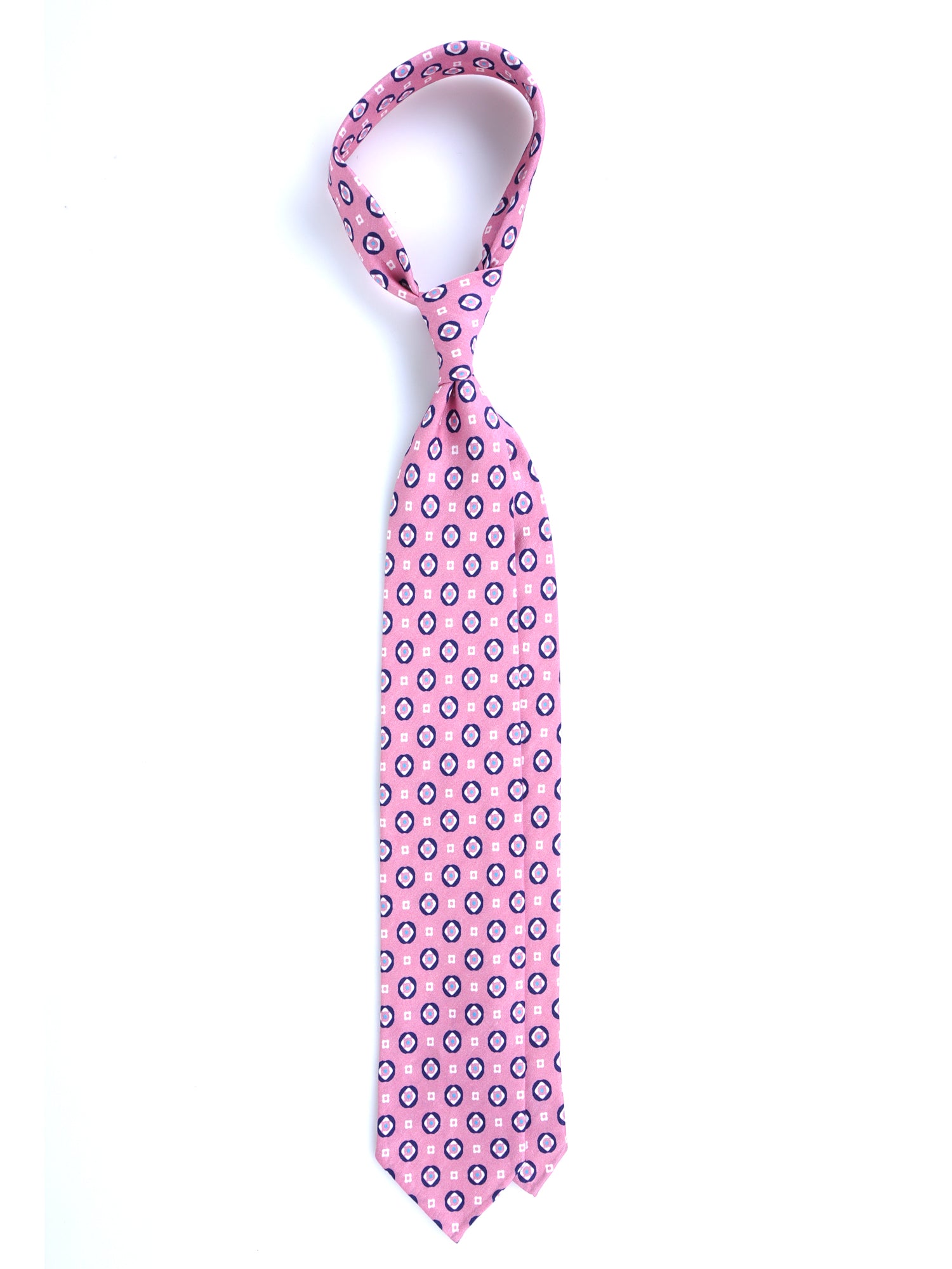 Cravatta rosa sartoriale sfoderata GEMINA in lino/seta