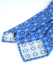GEMINA light blue unlined tailored tie in linen/silk
