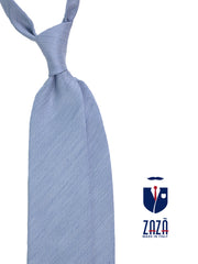 Cravatta celeste sartoriale sfoderata DAFNE in lino/seta