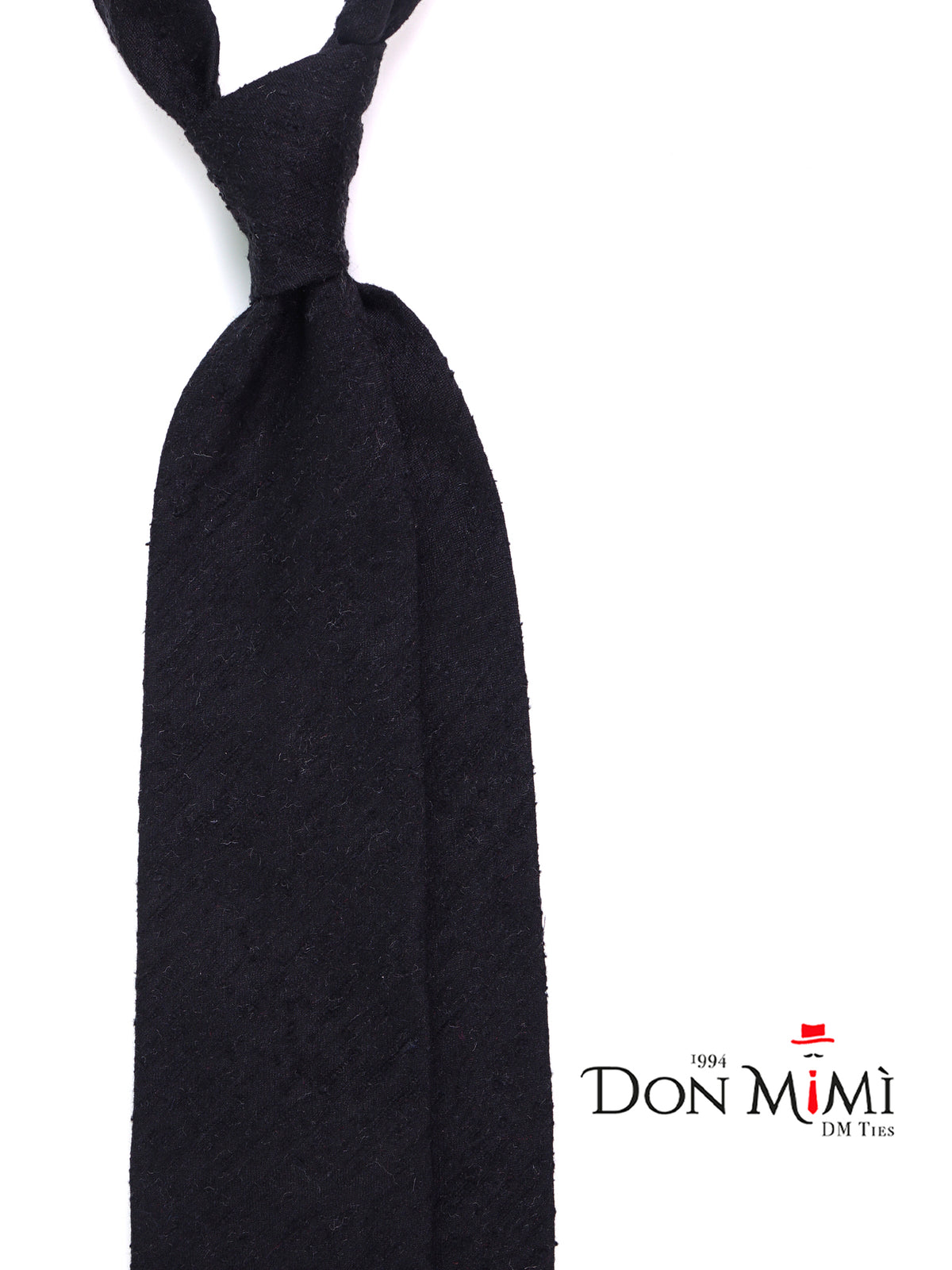 Cravatta 3 pieghe sfoderata FARMA in pura seta shantung nera