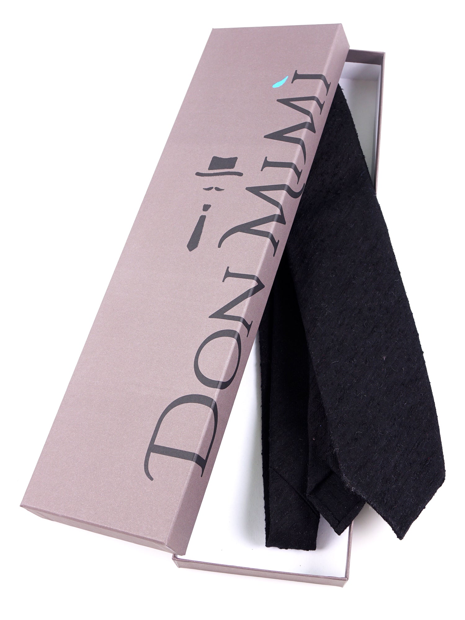 Cravatta 3 pieghe sfoderata FARMA in pura seta shantung nera