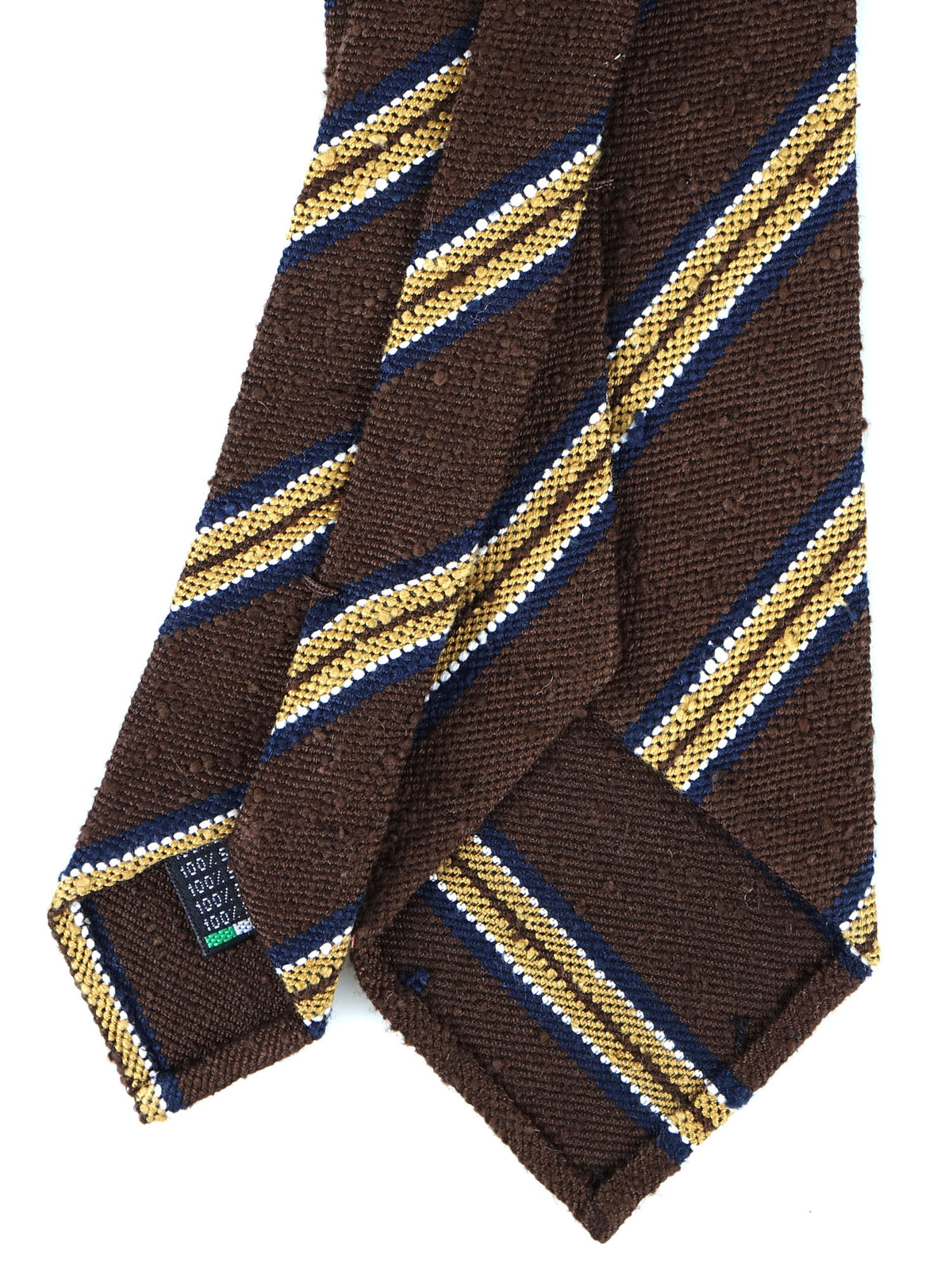 GRANTA Brown Unlined 3-Fold Tie in Shantung Silk 