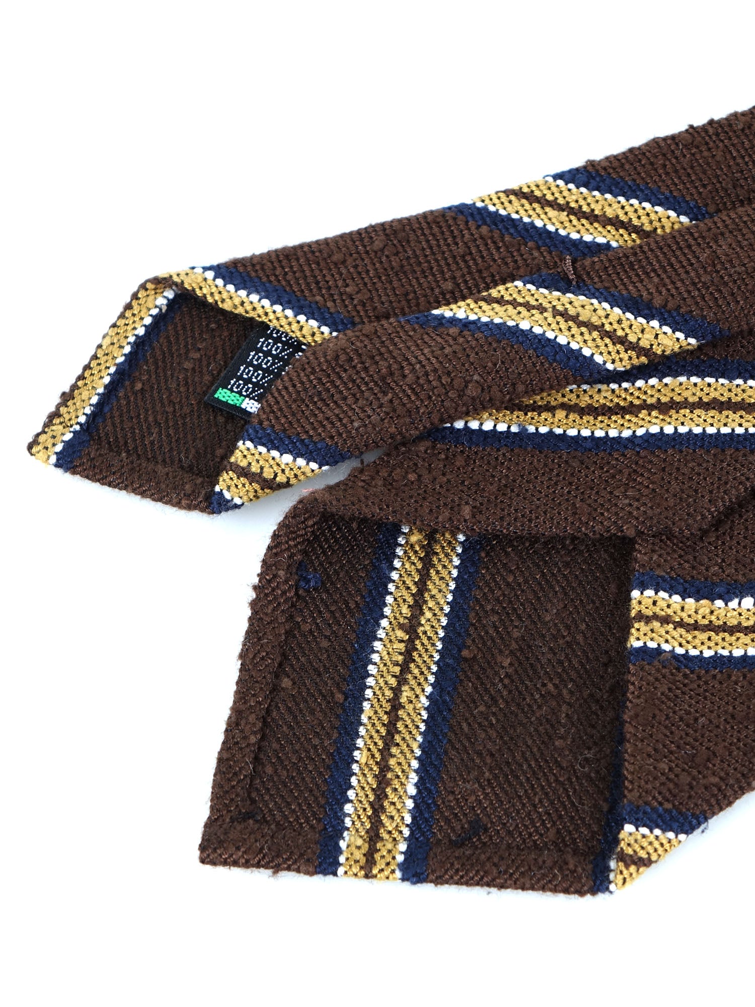 GRANTA Brown Unlined 3-Fold Tie in Shantung Silk 